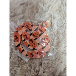 Halloween Pumpkin & Faux Leather Earrings